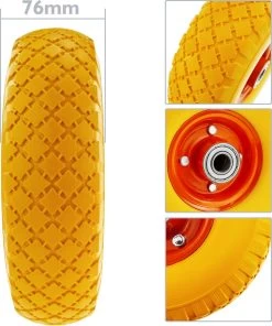 PrimeMatik - Roue De Brouette Massief Jaune 2-pack 100 Kg 10x3" 254x76 Mm. Courroie De Rechange Pour Plate-forme De Transport Et Chariots -Outils de jardinage professionnels 1003x1200 1