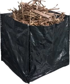 Sac Poubelle De Jardin Relaxdays 1000 Litres - Sac De Jardin Pliable - Grand Sac à Mauvaises Herbes Réutilisable