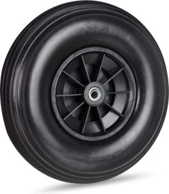 Relaxdays 1x Roue De Brouette 4.00-6 - Caoutchouc Complet - Roue De Secours Anti-crevaison - Complète - Adaptateurs