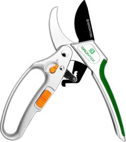 Grüntek Sécateur à Cliquet KAKADU, Jusqu'à Ø24 Mm, Cisailles à Arbre Avec Cliquet Marche/arrêt, Cisaille à Enclume Pour Branches Boisées, épaisseur De Coupe Jusqu'à 24 Mm, Bypass Cisailles De Jardin