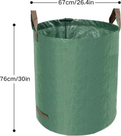 Sac De Jardin, Sac à Déchets De Jardin En Polypropylène (PP) Imperméable Robuste, Sacs à Feuilles Autoportants Et Pliables Incl. Cadeau: 1 Paire De Gants De Jardinage -Outils de jardinage professionnels 1067x1200