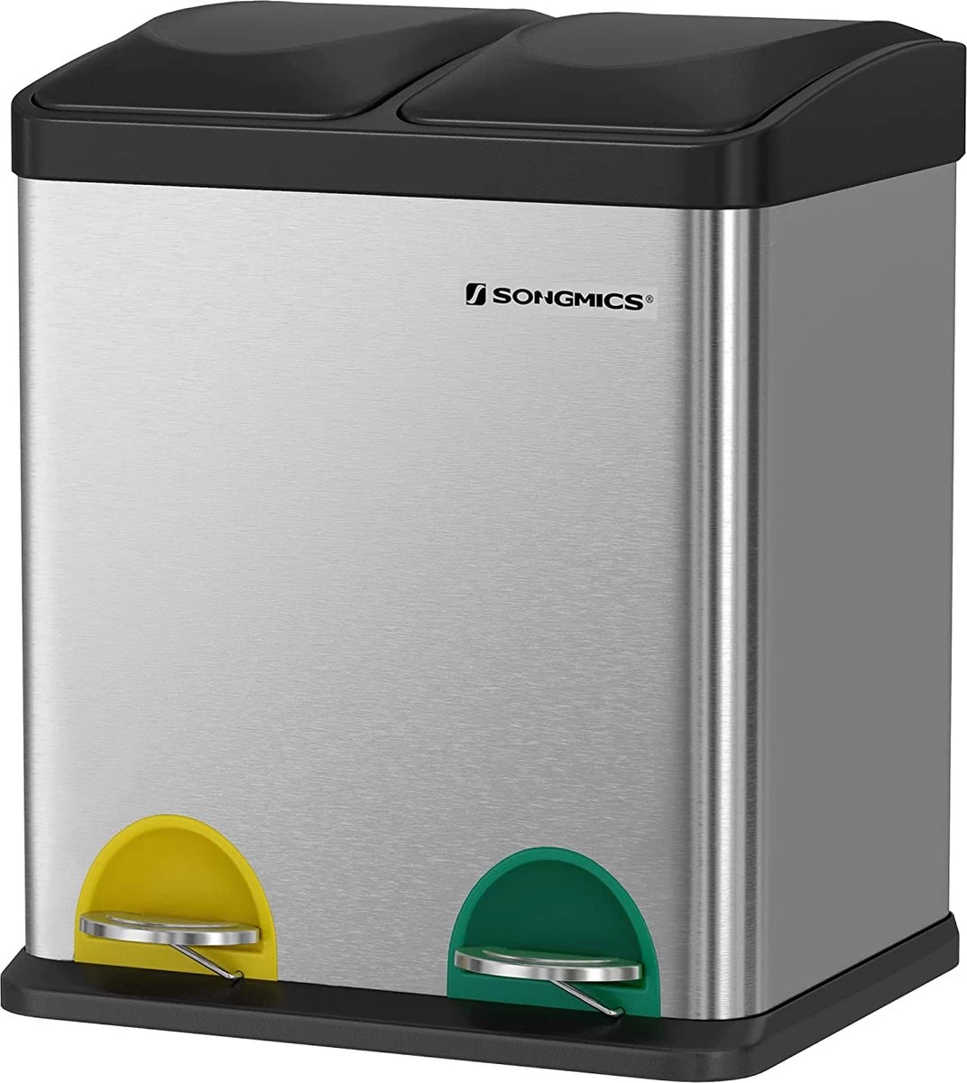 ZAZA Home & Office Poubelle 30 Litres, Tri Des Déchets, 2 X 15 Litres, Poubelle, Poubelle à Pédale Avec Poubelles Intérieures, Pédales Colorées, Système De Séparation Des Déchets Pour La Cuisine, Argent-noir 17 ZAZA Home & Office Poubelle 30 Litres, Tri Des Déchets, 2 X 15 Litres, Poubelle, Poubelle à Pédale Avec Poubelles Intérieures, Pédales Colorées, Système De Séparation Des Déchets Pour La Cuisine, Argent-noir – Image 15