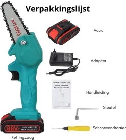 PerfectGear Mini Chainsaw - Scie D'élagage - Sécateur électrique - Taille-haie électrique - 10 CM - Blauw -Outils de jardinage professionnels 1073x1200