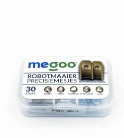 Lames Pour Tondeuse Robot Gardena - Husqvarna Automower - 30pcs - FULL Titane - Boîte En Plastique - Megoo® -Outils de jardinage professionnels 1074x1200