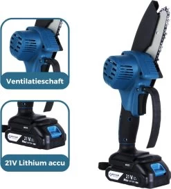 Mini Tronçonneuse Novar - Avec Batterie - Scie à Branches - Scie à élaguer - Électrique - Protection Des Mains - 21V -Outils de jardinage professionnels 1083x1200