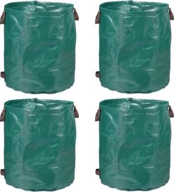 Lot De 4 Sacs à Déchets De Jardin Relaxdays - Sac De Jardin Vert 260 L - Sac à Mauvaises Herbes Pliable Autoportant