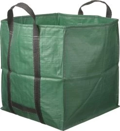 1x Sac à Déchets De Jardin Carré Vert Pliable 252 Litres - Sacs De Jardinage à Déchets De Jardin - Nettoyage / Rangement Du Jardin - Entretien Du Jardin