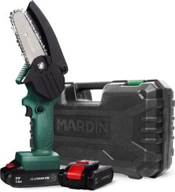 Foumt Mini Tronçonneuse MK-1 - Scie à élaguer - Tronçonneuse - Tronçonneuse électrique - Étui Inclus - Batterie Extra - Vert