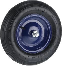 Roue De Brouette Relaxdays 4.80 4.00-8 - Pneu De Brouette Avec Essieu - Jante En Acier Bleu Pneumatique