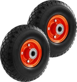 PrimeMatik - Roue De Brouette Massief 2-pack 100 Kg 10x3" 254x76 Mm. Courroie De Rechange Pour Plate-forme De Transport Et Chariots