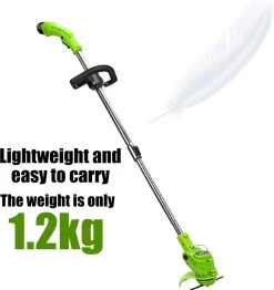 Tondeuse à Gazon Drillpro - Tondeuses à Tondeuses à Gazon - Électrique Portable - 450W 12V - Avec Poignée Réglable Et 2 Piles - Vert -Outils de jardinage professionnels 1130x1200