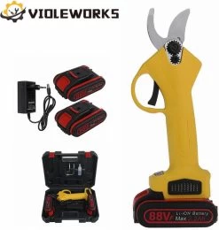 VIOLEWORKS® Sécateur Électrique - Sécateur Électrique - Pour Batterie Makita - 2x Batterie - Électrique - Sur Batterie - 9000 MAh - 88V