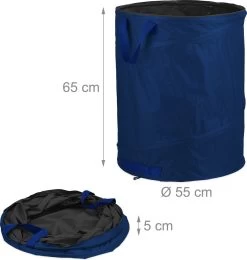 Lot De 3 Sacs Poubelles De Jardin Relaxdays - Sac à Feuilles Pop-up - 160L - Sac à Mauvaises Herbes - 3 Poignées - Bleu -Outils de jardinage professionnels 1138x1200 9