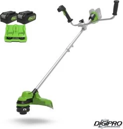 Débroussailleuse Greenworks Trimmer Digipro 2 X 24 Volts Avec Batterie 2 X 4a Et Chargeur Double GD24X2BCBK4X