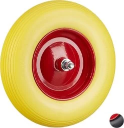 Relaxdays Brouette De Roue En Caoutchouc - Roue De Chariot Avec Des Essieux - Acier Pneu Anti-crevaison Liseré Rouge Blauw -Outils de jardinage professionnels 1160x1200 1