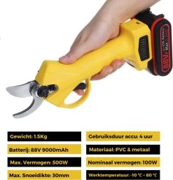 VIOLEWORKS® Sécateur Électrique - Sécateur Électrique - Pour Batterie Makita - 2x Batterie - Électrique - Sur Batterie - 9000 MAh - 88V 15 VIOLEWORKS® Sécateur Électrique - Sécateur Électrique - Pour Batterie Makita - 2x Batterie - Électrique - Sur Batterie - 9000 MAh - 88V -Outils de jardinage professionnels 1160x1200