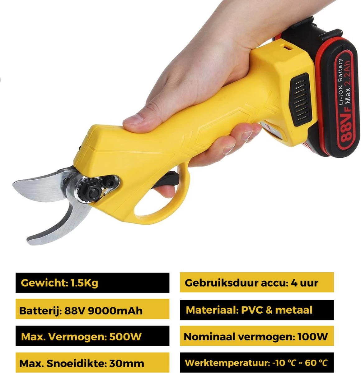 VIOLEWORKS® Sécateur Électrique - Sécateur Électrique - Pour Batterie Makita - 2x Batterie - Électrique - Sur Batterie - 9000 MAh - 88V 7 VIOLEWORKS® Sécateur Électrique - Sécateur Électrique - Pour Batterie Makita - 2x Batterie - Électrique - Sur Batterie - 9000 MAh - 88V – Image 5