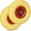Relaxdays 2x Roue De Brouette 4.00-6 - Caoutchouc Intégral - Roue De Secours Anti-crevaison - Adaptateurs - Jaune-rouge -Outils de jardinage professionnels 1162x1200 4