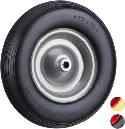 Caoutchouc De Roue De Brouette Relaxdays - Roue De Wagon Avec Essieu - Pneu Anti-crevaison Jante Acier Zwart - Gris -Outils de jardinage professionnels 1164x1200 5