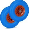 Relaxdays 2x Roue De Brouette 4.00-6 - Tout Caoutchouc - Roue De Secours Anti-crevaison PU - Adaptateurs Bleu -Outils de jardinage professionnels 1168x1200 1