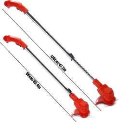 Tondeuse à Gazon DrillPro - Coupe- Coupe-herbe électriques - Tondeuse à Gazon - Tondeuse à Gazon - Sans Fil - Poignée Réglable - Avec 2 Piles Et Chargeur - Pour Tailler La Pelouse De Jardin - Rouge -Outils de jardinage professionnels 1171x1200