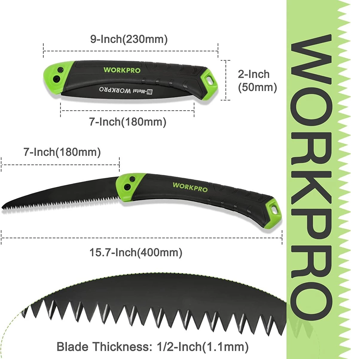 Scie à élaguer, Scie à Main Pliante De 7 Pouces Avec Verrouillage De Sécurité, Lame De Scie Bimétallique D6A + M2, Triple Dents, Bouton Poussoir, Scie Pliante à Poignée Souple Pour Bois, Jardinage, Camping, Bushcraft 4 Scie à élaguer, Scie à Main Pliante De 7 Pouces Avec Verrouillage De Sécurité, Lame De Scie Bimétallique D6A + M2, Triple Dents, Bouton Poussoir, Scie Pliante à Poignée Souple Pour Bois, Jardinage, Camping, Bushcraft – Image 2