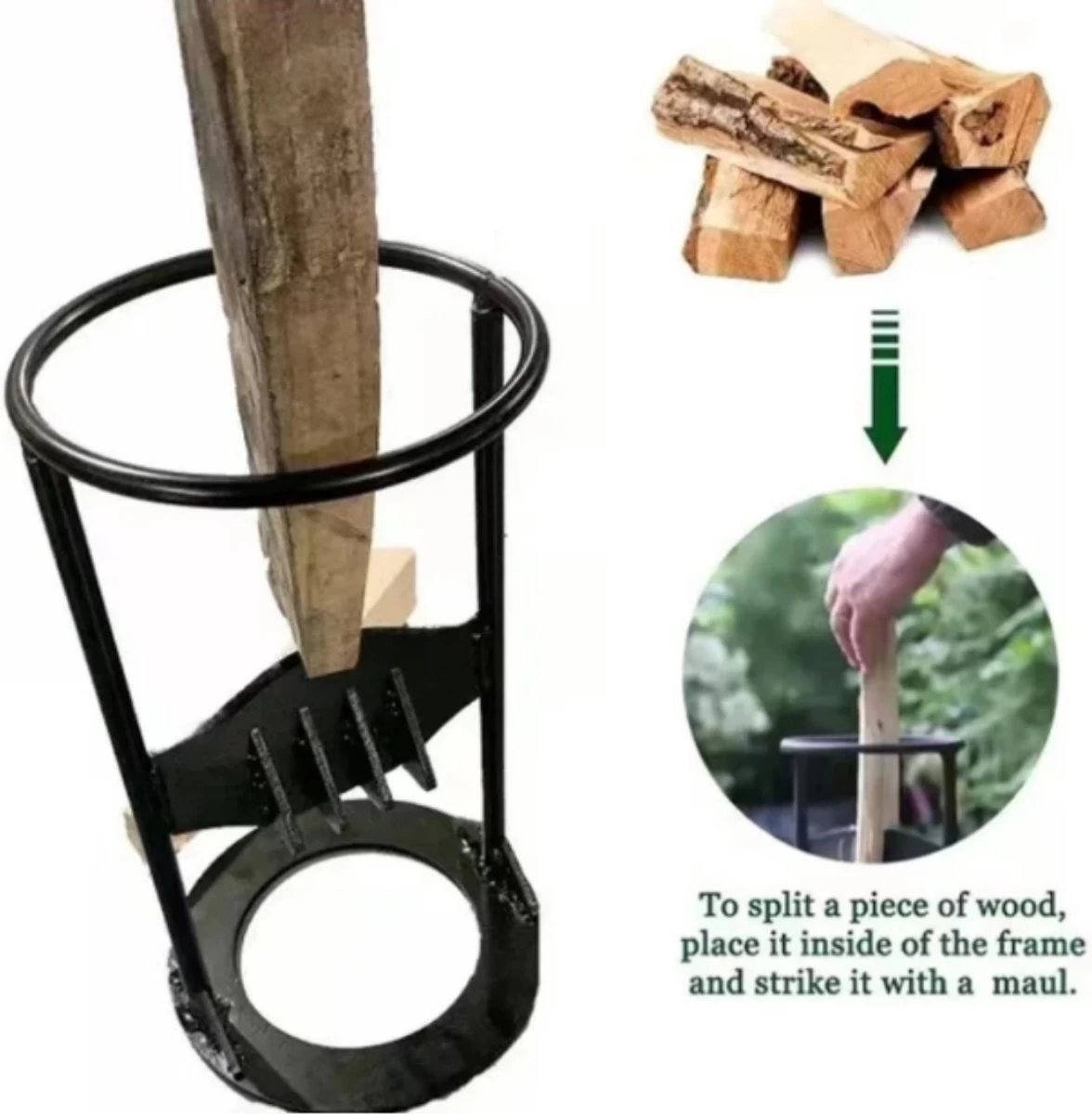 Fendeur De Bûches Ø14cm - Fendeur De Bûches Double - Fendeur De Bois - Coin De Fendage - Manuel - Professionnel - Allumage - Fendeur De Wood - Casse Bois De Chauffage 6 Fendeur De Bûches Ø14cm - Fendeur De Bûches Double - Fendeur De Bois - Coin De Fendage - Manuel - Professionnel - Allumage - Fendeur De Wood - Casse Bois De Chauffage – Image 4