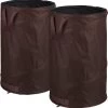 Relaxdays Pop Up Sac à Déchets De Jardin - Lot De 2 - Sac De Jardin 120 L - Marron - Sacs à Mauvaises Herbes Robustes -Outils de jardinage professionnels 1181x1200