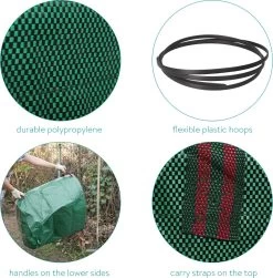 Sac Poubelle De Jardin Réutilisable Navaris 272 Litres - Set De 3 Pièces - Sac De Jardin XXL Pour Déchets Verts, Feuilles Ou Mauvaises Herbes - En Vert Avec Poignées Pratiques -Outils de jardinage professionnels 1183x1200 1