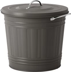 Poubelle élégante Avec Couvercle En Bambou - Brosse De Toilette Et Distributeur De Savon Inclus - Noir / Bambou - Klein Taille - 3L - Poubelle De Salle De Bain / Toilette / Cuisine / Bureau