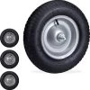 Relaxdays 4 X Roue De Brouette 4.80 4.00-8 - Pneu Pneumatique - Avec Essieu - Jante En Acier - Jusqu'à 200 Kg