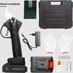 Sécateur à Batterie Foumt SS-1 - Sécateur électrique - Taille-haie électrique - Sécateur - Mini Tronçonneuse - Étui Inclus - Batterie Extra - Zwart -Outils de jardinage professionnels 1194x1200 9