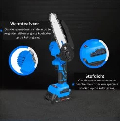 Mini Tronçonneuse - Tronçonneuse - Sécateur Electrique - Taille Haie Electrique - 15 CM - Blauw -Outils de jardinage professionnels 1195x1200