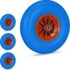 Relaxdays 4x Roue De Brouette 4.00-6 - Tout Caoutchouc - Roue De Secours Anti-crevaison PU - Adaptateurs Bleu -Outils de jardinage professionnels 1196x1200 7