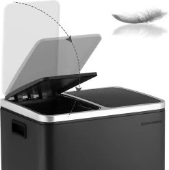 Songmics Poubelle Pour La Cuisine, 30L, Tri Des Déchets, Poubelle En Métal, Poubelle à Pédale Avec Bacs Intérieurs Et Poignées, Système De Tri Des Déchets, 2 X 15 Litres, Softclose, Hermétique, Gris Fumée -Outils de jardinage professionnels 1197x1200 12