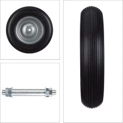 Caoutchouc De Roue De Brouette Relaxdays - Roue De Wagon Avec Essieu - Pneu Anti-crevaison Jante Acier Zwart - Gris -Outils de jardinage professionnels 1198x1200 36