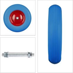 Relaxdays Brouette De Roue En Caoutchouc - Roue De Chariot Avec Des Essieux - Acier Pneu Anti-crevaison Liseré Rouge Blauw -Outils de jardinage professionnels 1198x1200 46