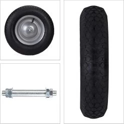 Relaxdays 4 X Roue De Brouette 4.80 4.00-8 - Pneu Pneumatique - Avec Essieu - Jante En Acier - Jusqu'à 200 Kg -Outils de jardinage professionnels 1198x1200 55