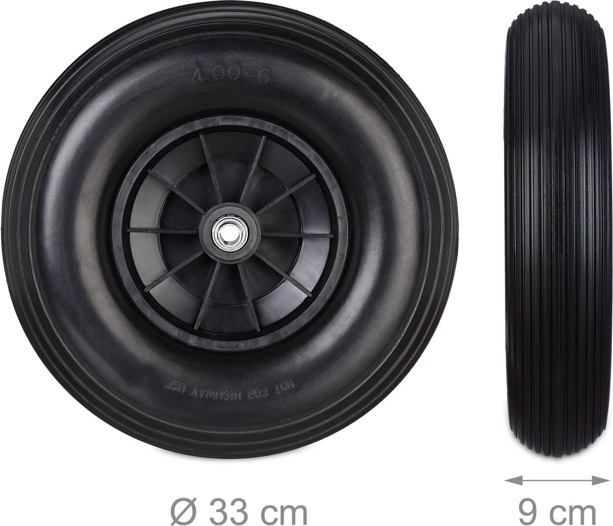 Relaxdays 2x Roue De Brouette 4.00-6 - Caoutchouc Intégral - Roue De Secours Anti-crevaison - Complète - Adaptateurs 13 Relaxdays 2x Roue De Brouette 4.00-6 - Caoutchouc Intégral - Roue De Secours Anti-crevaison - Complète - Adaptateurs – Image 11