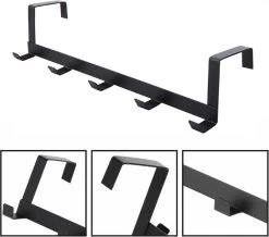 Porte-manteau Suspendu - Porte-manteau - Porte-manteau Avec 5 Crochet De Porte - Accroche-porte - Porte-manteau Pour Serviette Et Vêtements - Accessoires Pour La Maison - Accessoires De Maison - Zwart -Outils de jardinage professionnels 1200x1057 4