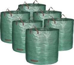 6x Sac De Jardin Avec Poignées - Sac Poubelle De Jardin Pliable XXL - Poubelle Pliable Indéchirable Pour Feuilles Et Déchets Verts