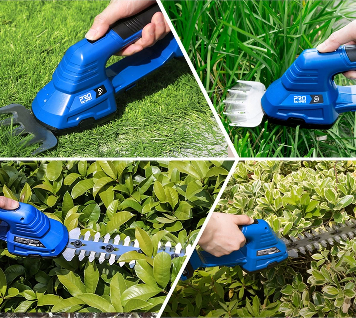 FlowShop - Taille-haie Multifonction 2-en-1 - Taille-haie électrique - Tondeuse à Gazon Sans Fil - Sécateur - Outils De Jardin - Batterie 2000mAh - Blauw 3 FlowShop - Taille-haie Multifonction 2-en-1 - Taille-haie électrique - Tondeuse à Gazon Sans Fil - Sécateur - Outils De Jardin - Batterie 2000mAh - Blauw