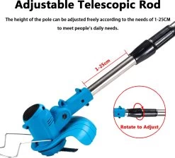 Tondeuse à Gazon Drillpro - Tondeuses à Tondeuses à Gazon - Électrique Portable - 450W 12V - Avec Poignée Réglable Et 2 Piles - Blauw -Outils de jardinage professionnels 1200x1090 1