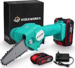 PerfectGear Mini Chainsaw - Scie D'élagage - Sécateur électrique - Taille-haie électrique - 10 CM - Blauw