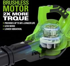 Greenworks SOUFFLEUR ET ASPIRATEUR À BATTERIE 48 VOLTS (2X24 VOLT) AVEC 2 BATTERIES ET CHARGEUR GD24X2BVK4X -Outils de jardinage professionnels 1200x1123 1