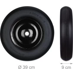 Roue De Brouette Relaxdays Anti Crevaison - 4.80 4.00-8 - 3 Adaptateurs - Jante Acier - Complet Schwarz-Schwarz -Outils de jardinage professionnels 1200x1134 2