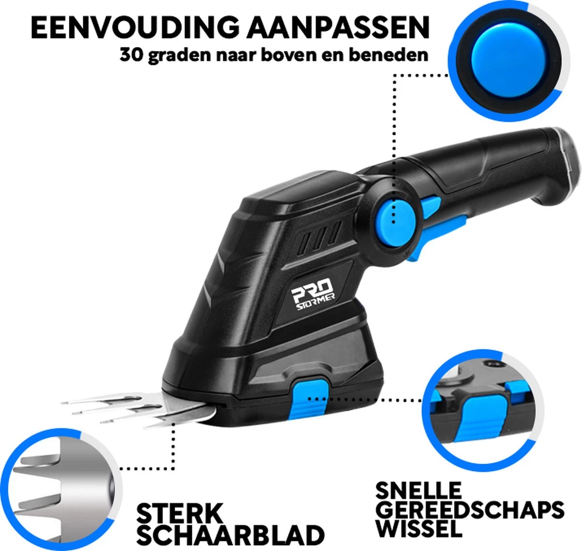 FlowShop - Taille-haie Multifonction 2-en-1 - Taille-haie électrique - Tondeuse à Gazon Sans Fil - Sécateur - Outils De Jardin - Batterie 2000mAh - Blauw 5 FlowShop - Taille-haie Multifonction 2-en-1 - Taille-haie électrique - Tondeuse à Gazon Sans Fil - Sécateur - Outils De Jardin - Batterie 2000mAh - Blauw – Image 3