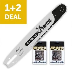 Combiset Composé D'une Lame De Scie RNtools 40 Cm Et De 2x Chaînes De Scie RNtools 3/8 1,6 Mm 60 Maillons Spécialement Pour Stihl