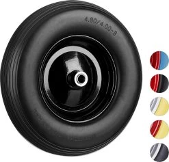 Roue De Brouette Relaxdays 4.80 4.00-8 - Roue De Secours - Pneu En Caoutchouc - Chariot à Roues De Diable Schwarz-Schwarz -Outils de jardinage professionnels 1200x1149