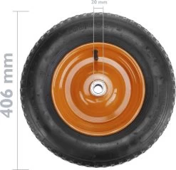 PrimeMatik - Roue De Brouette Pack De 2 95 Kg 16x4" 406x102 Mm. Courroie De Rechange Pour Plate-forme De Transport Et Chariots -Outils de jardinage professionnels 1200x1160 15
